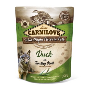 Carnilove Dog Pouch Kaczka i Tymotka łąkowa 300g