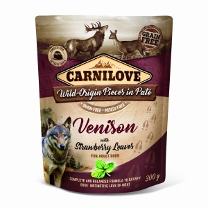 Carnilove Dog Pouch Dziczyzna i liście truskawki 300g