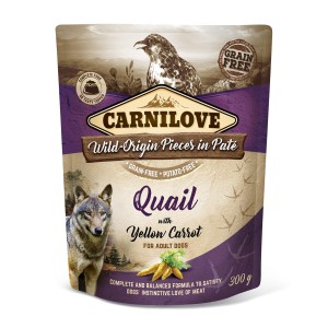 Carnilove Dog Pouch Przepiórka i żółta marchew 300g