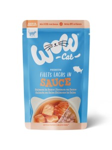 WOW CAT - filety łososia w sosie 85g