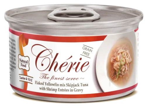Flaked-Yellowfin-mix-Skipjack-Tuna-with-Shrimp-Entrees-in-Gravy-cherie-80g.jpg