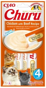 Inaba Ciao Churu Chicken with Beef Recipe 4x14g 