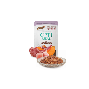 Optimeal carnivores jagnięcina kurczak dynia w galaretce 85g bezzbożowa