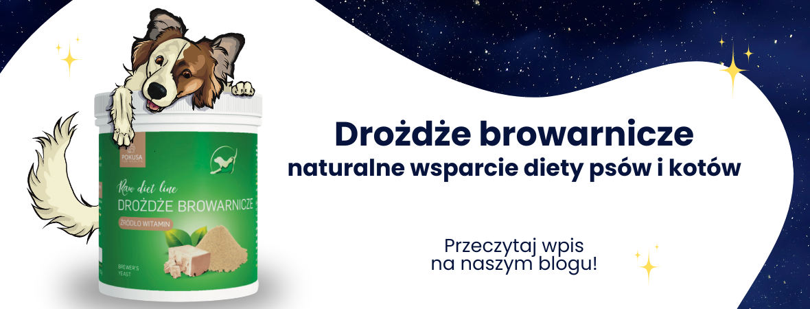 Drożdże browarnicze - naturalne wsparcie diety psów i kotów.